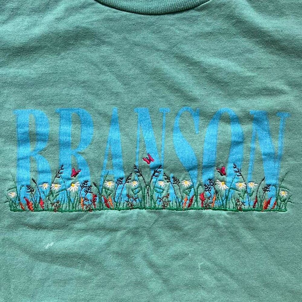 Vintage Embroidered "Branson" blue shirt